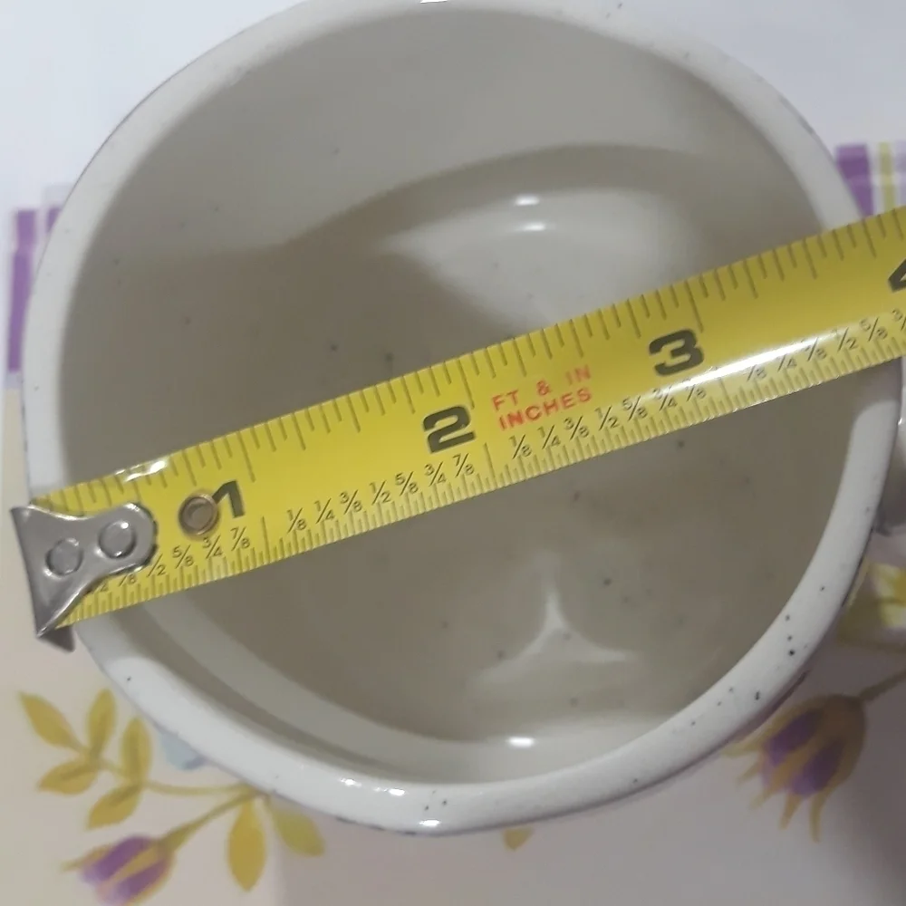 Anthropologie Coffee Cup Mug with Inicial K Floral on Purple Multicolor